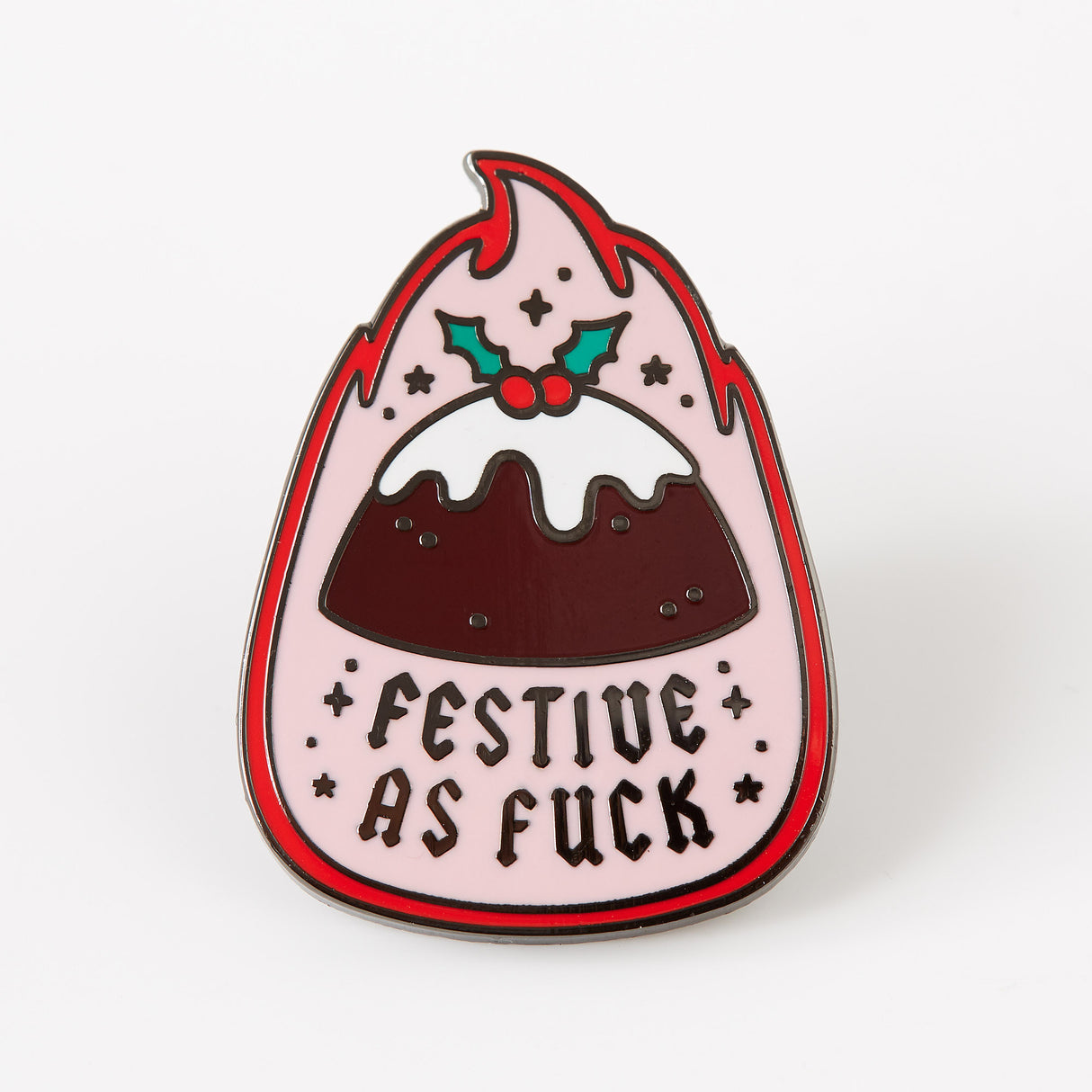 Festive As Fuck Christmas Pudding Enamel Pin