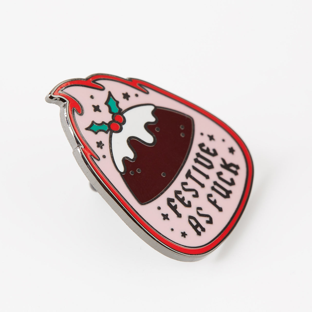 Festive As Fuck Christmas Pudding Enamel Pin