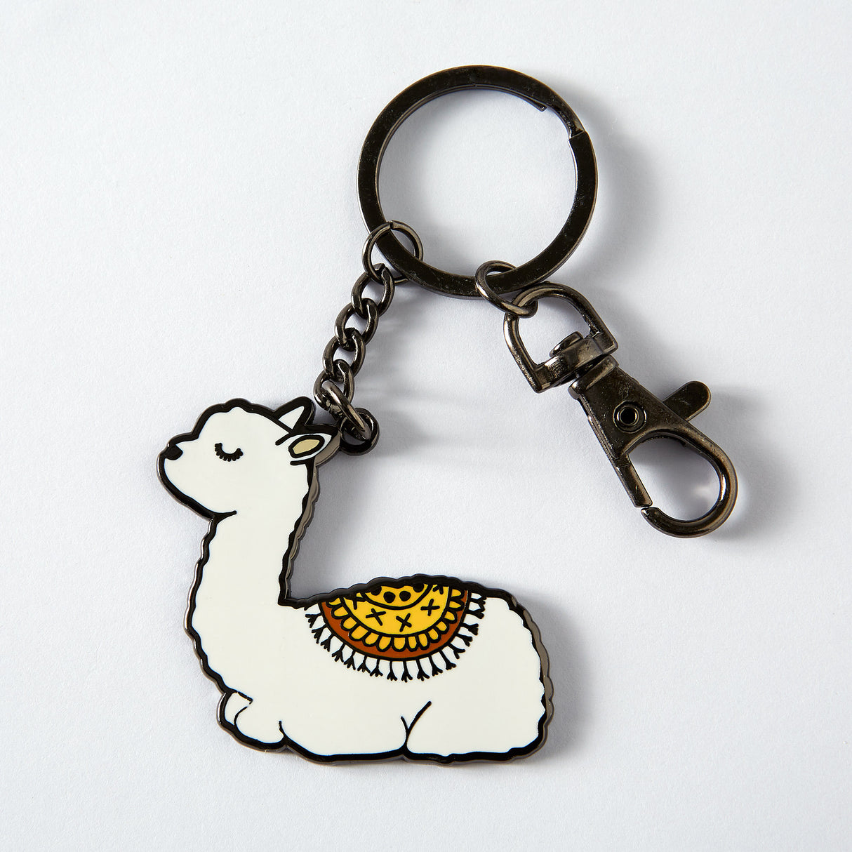 Baby Llama Enamel Keyring
