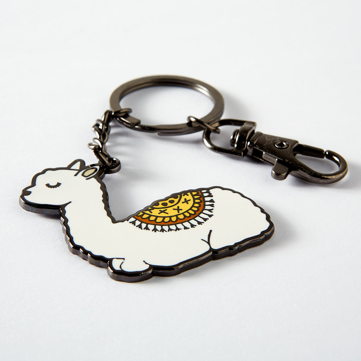 Baby Llama Enamel Keyring