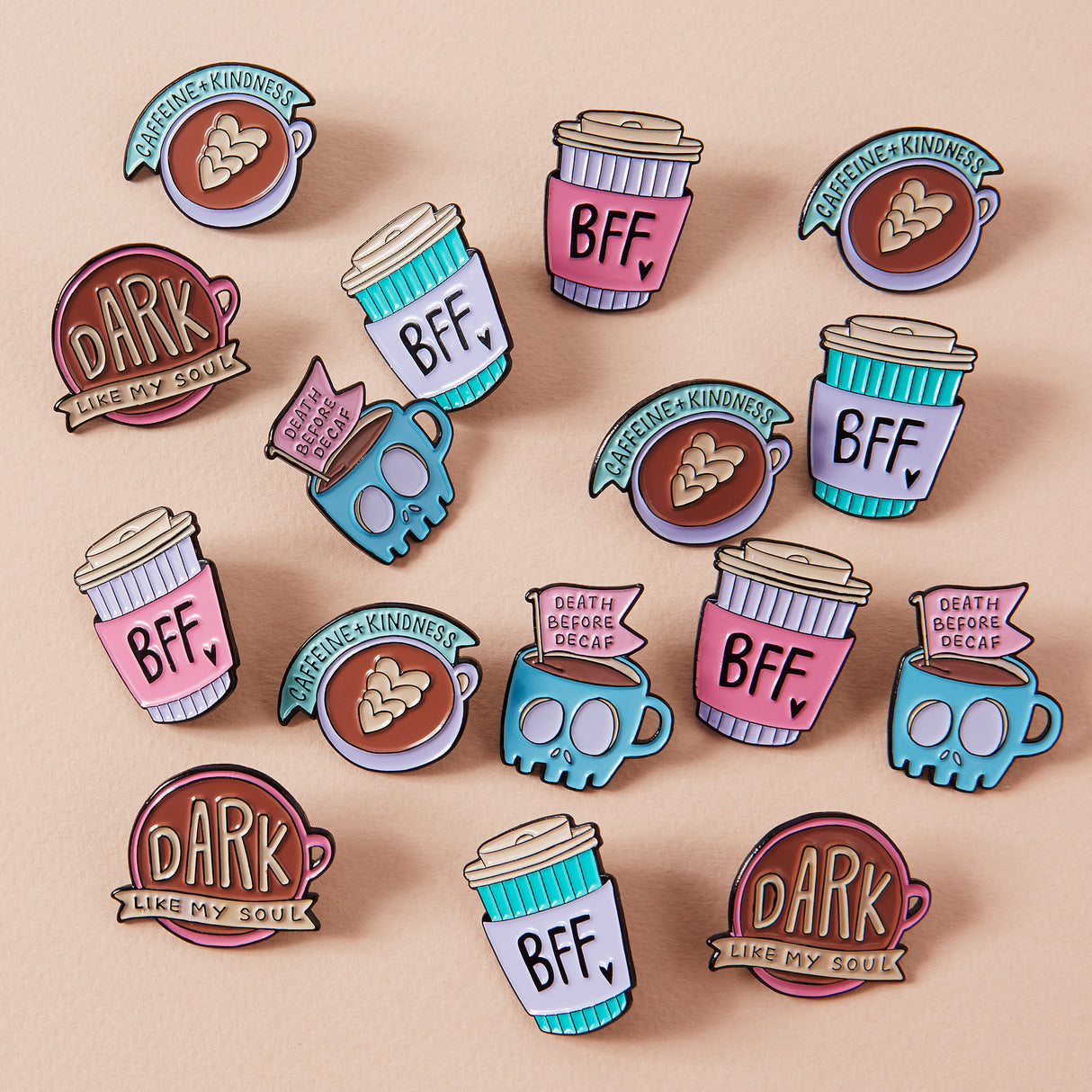 Caffeine & Kindness Enamel Pin