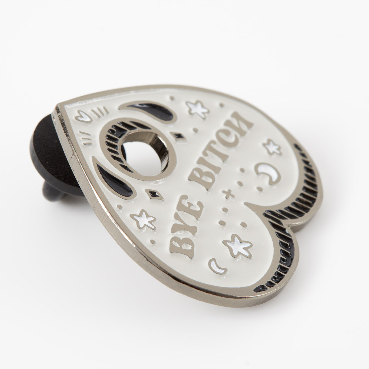 Bye Bitch Planchette Grey Enamel Pin - Limited Edition