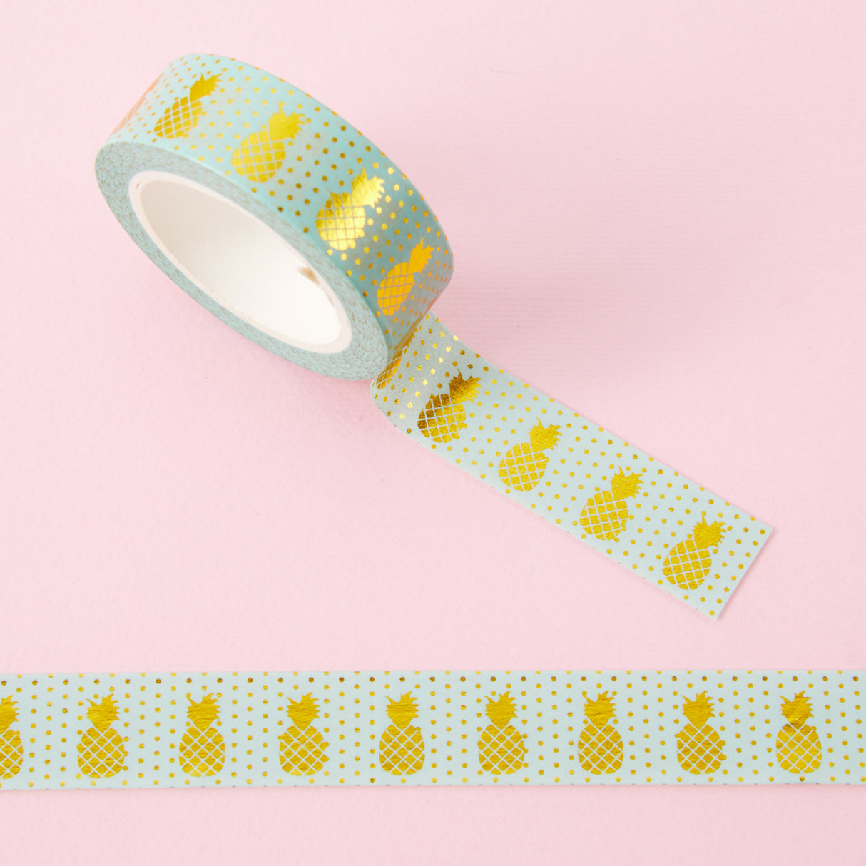 Blue & Gold Foil Pineapple Washi Tape