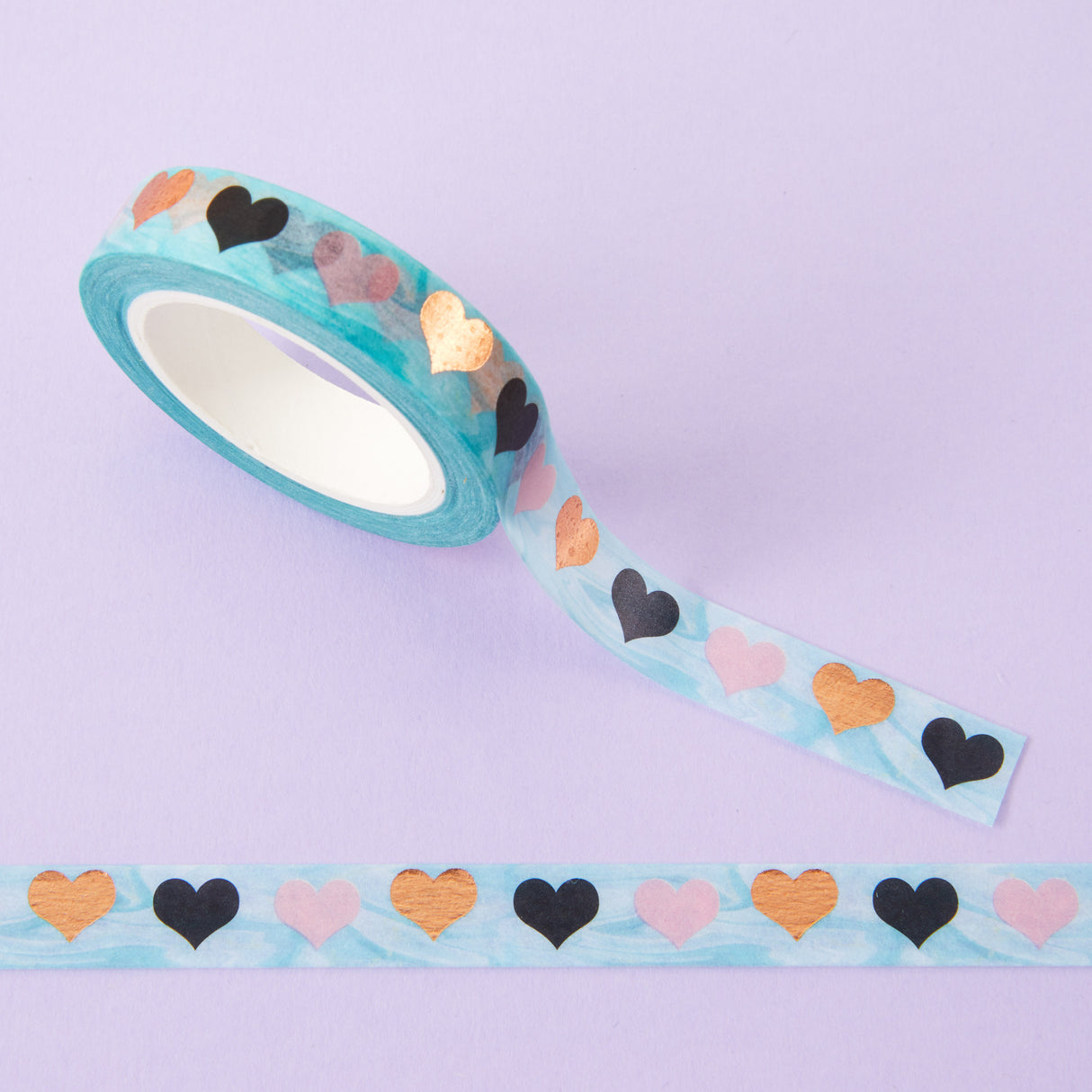 Coloured Hearts - Blue Washi Tape