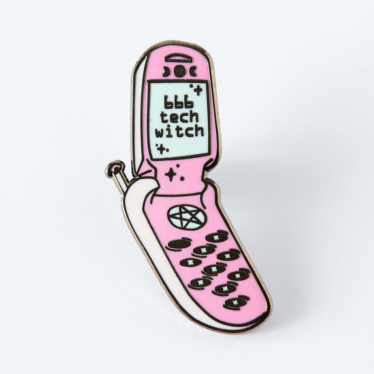 666 Tech Witch Mobile Phone Enamel Pin