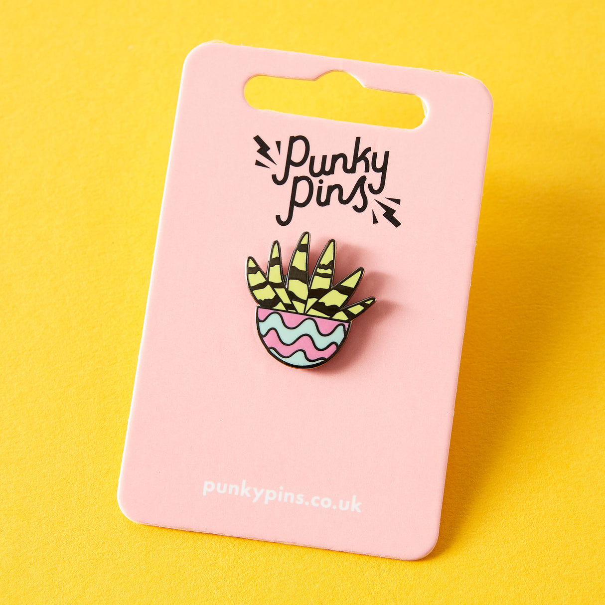 Zebra Cactus Enamel Pin