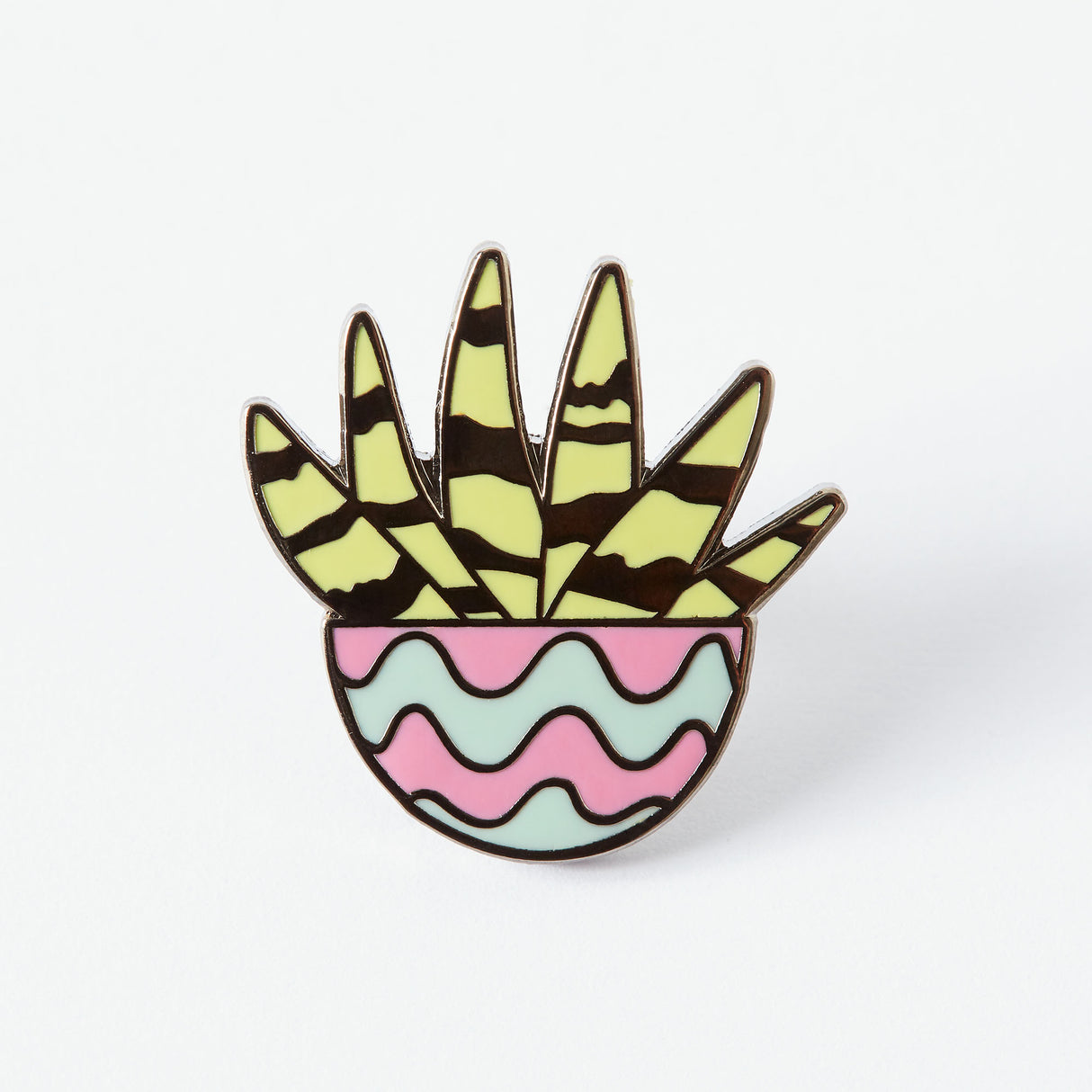 Zebra Cactus Enamel Pin