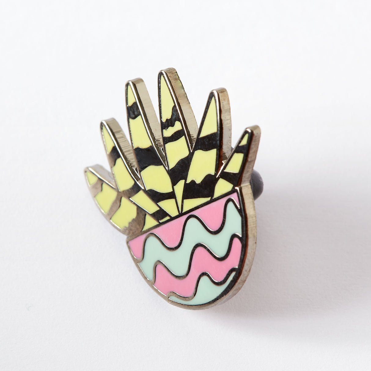 Zebra Cactus Enamel Pin