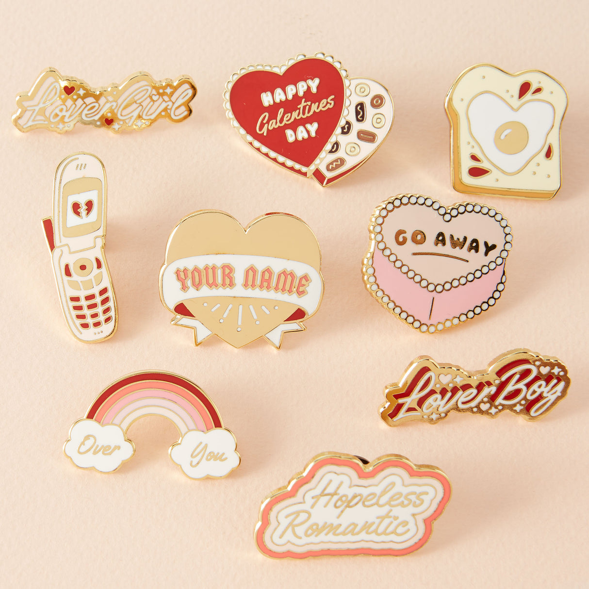 Your Name Heart Enamel Pin