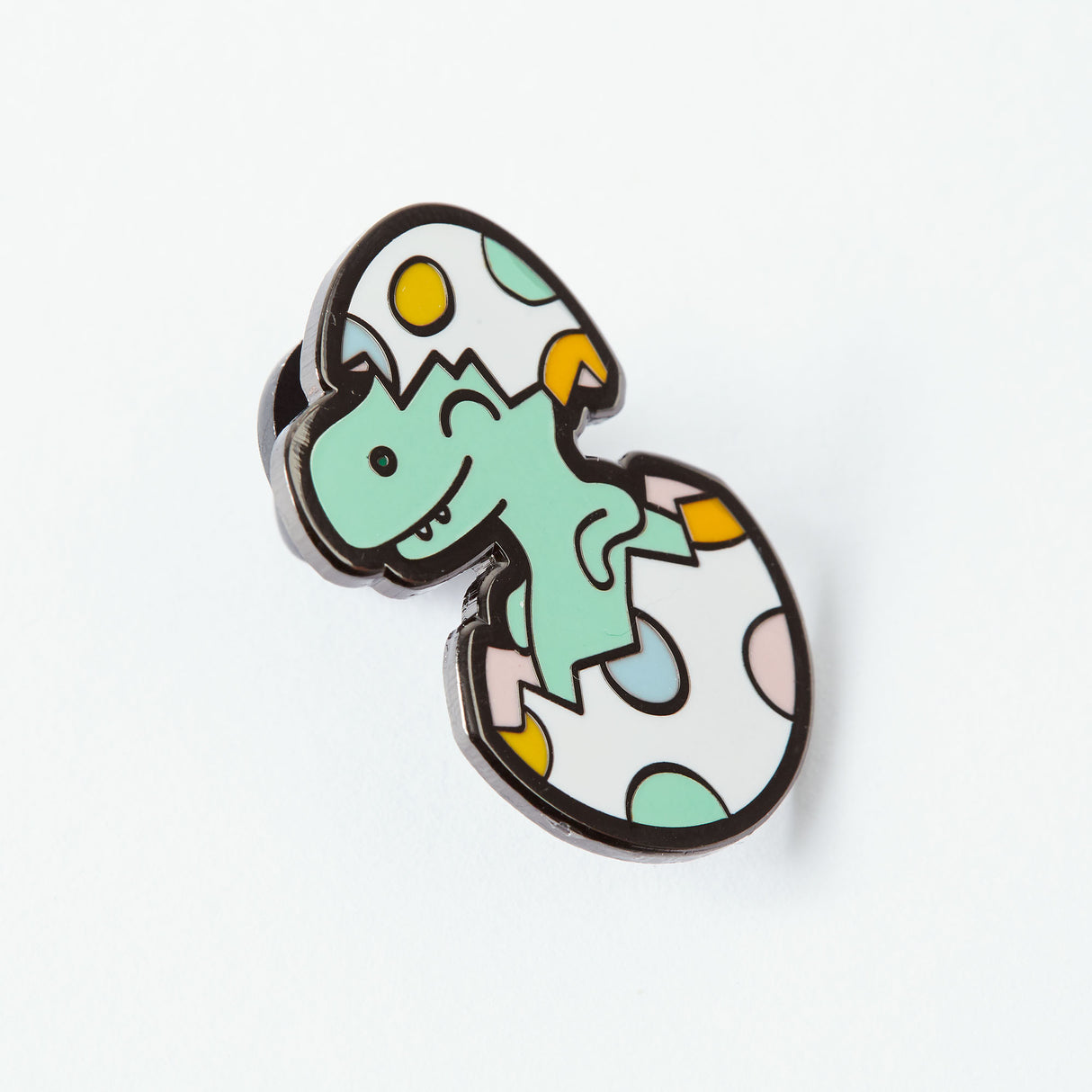 Happy Little Dinosaur in Egg Enamel Pin