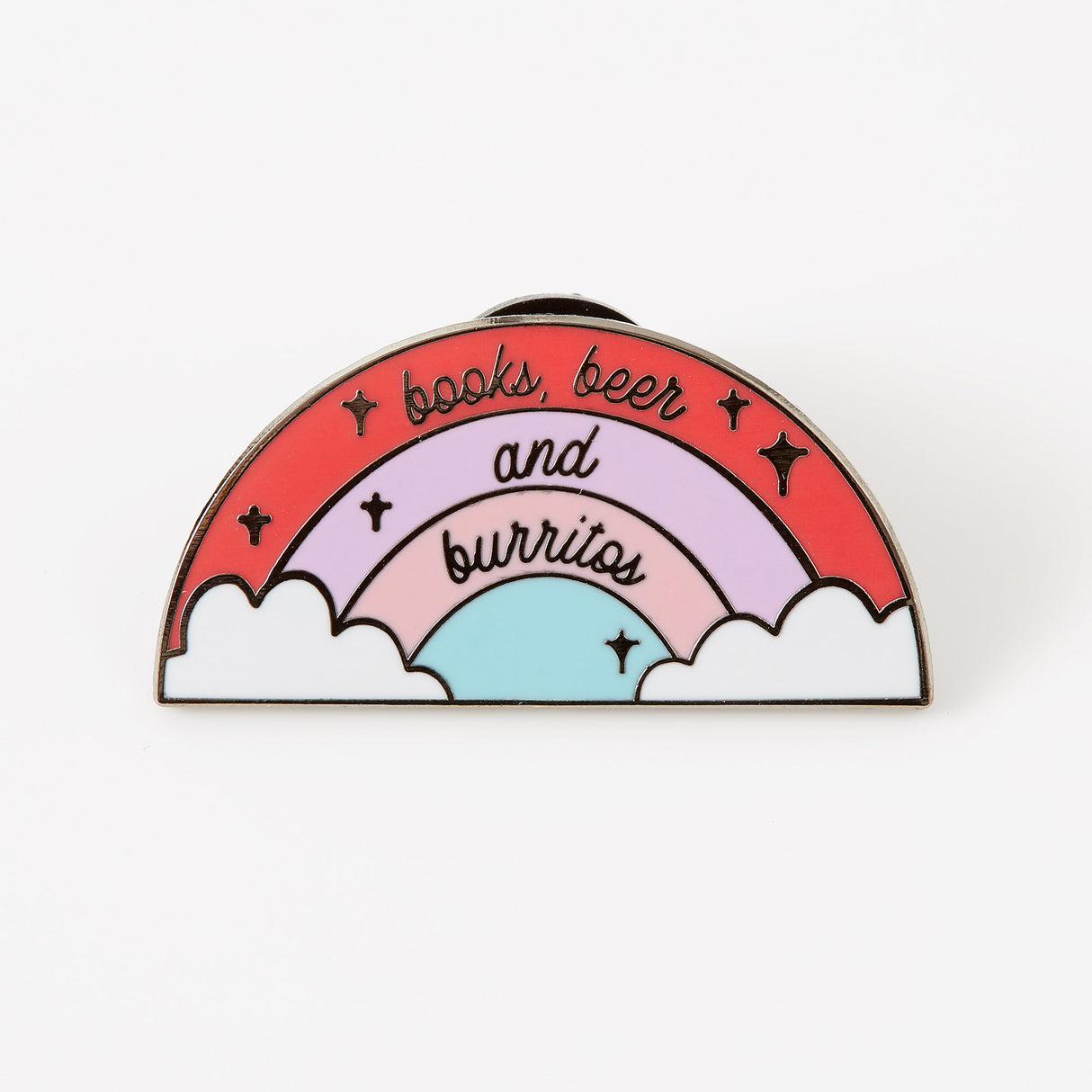Books, Beer and Burritos Enamel Pin