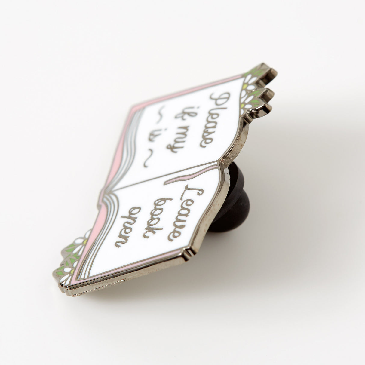 Please Leave if Open Book Enamel Pin