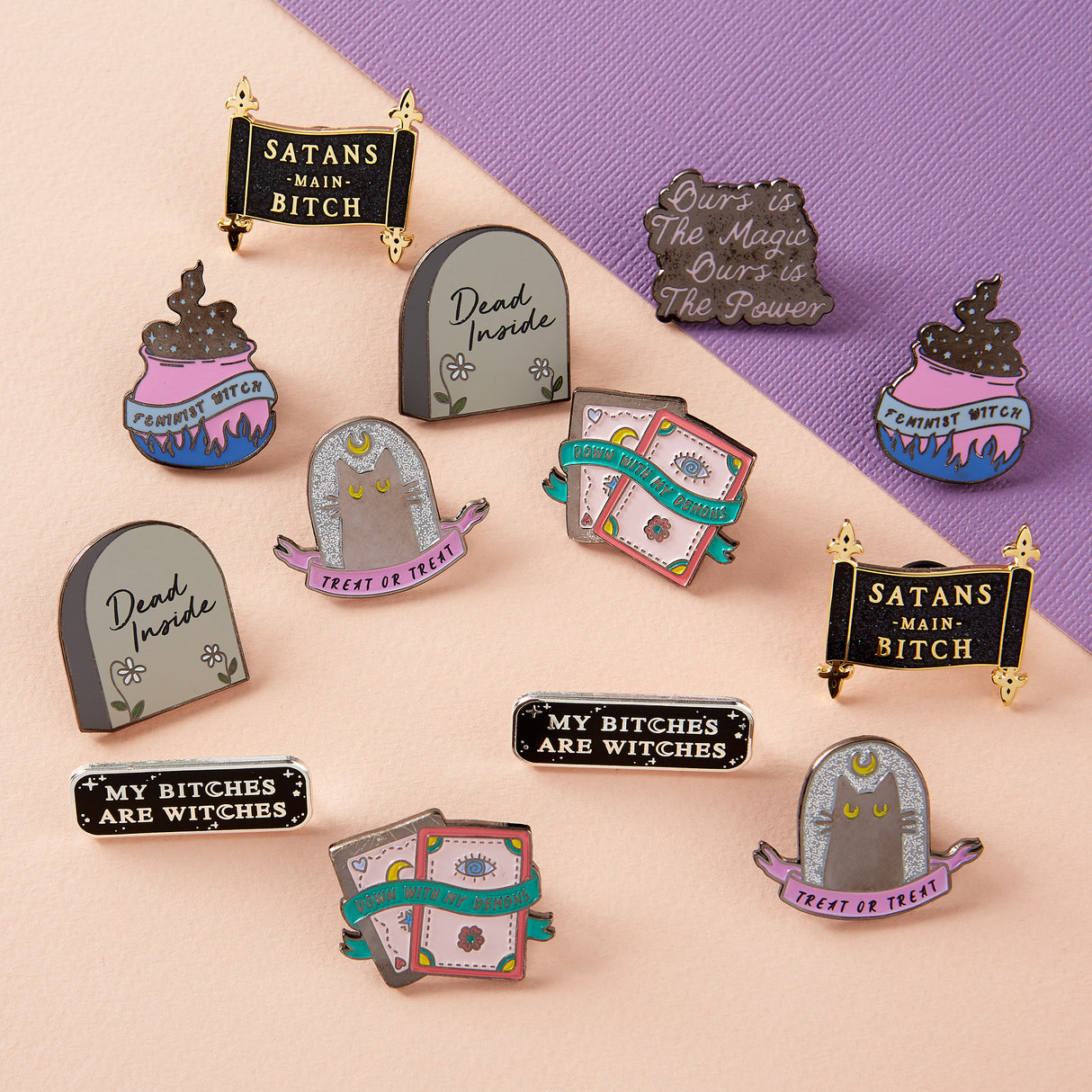 Treat or Treat Black Cat Enamel Pin