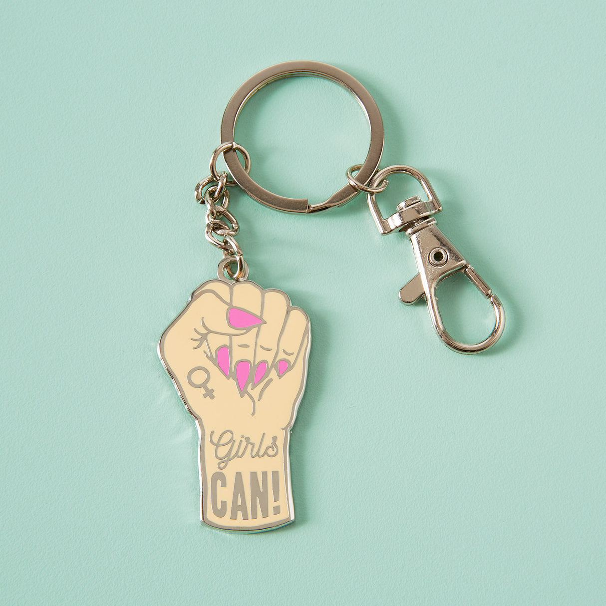 Girls Can Enamel Keyring