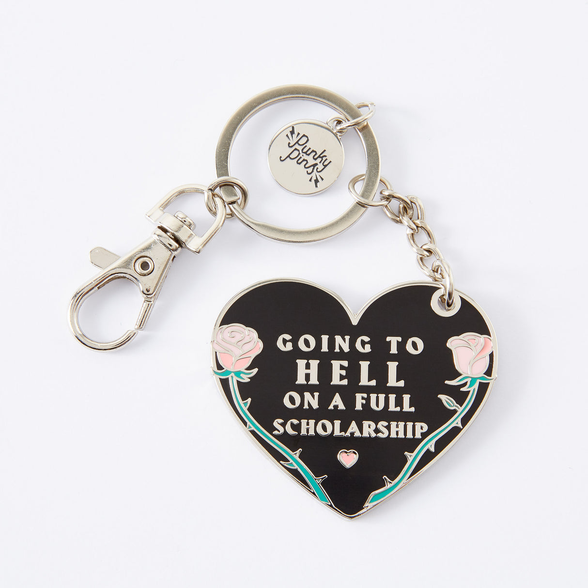 Going to Hell On A Full Scholarship Enamel Keyring
