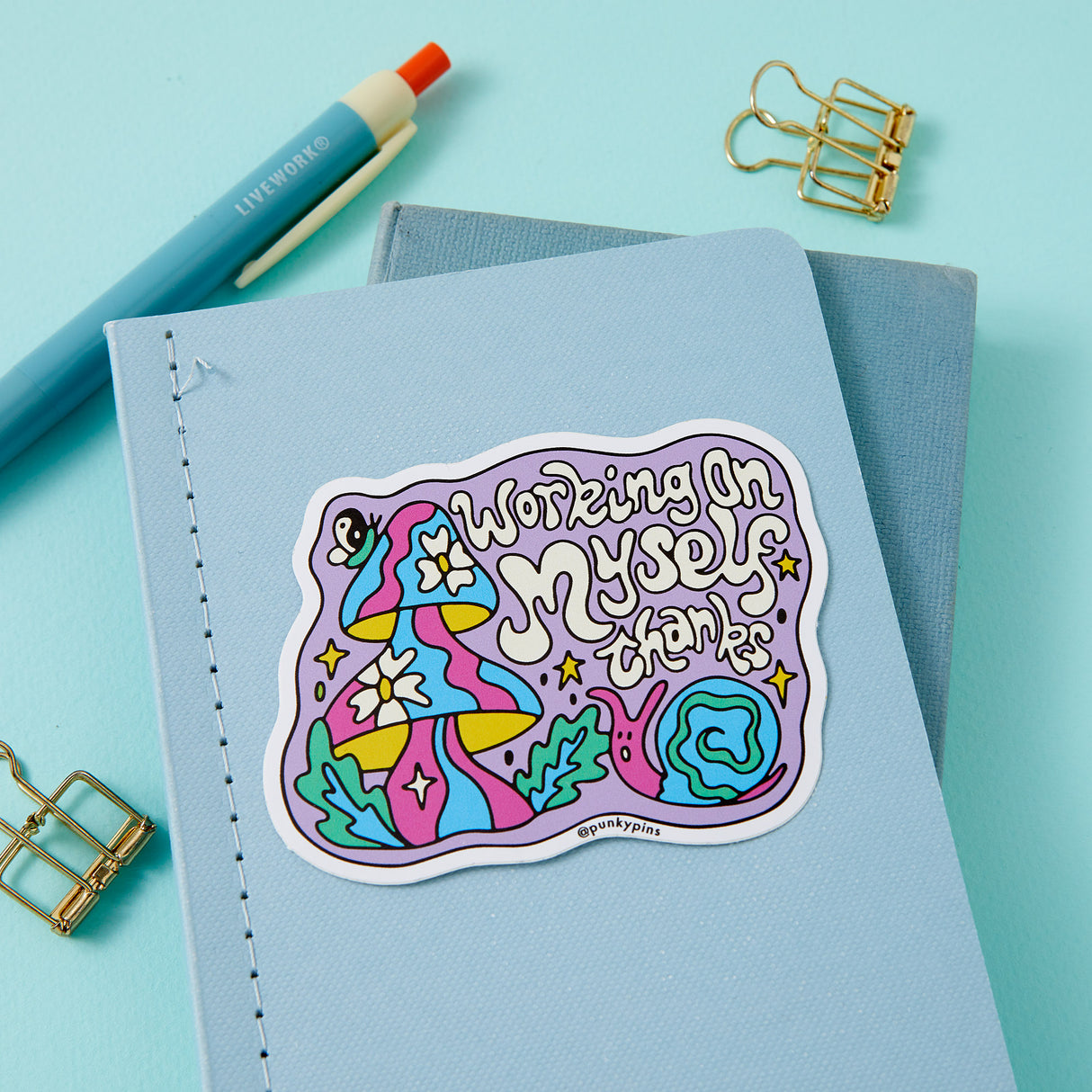 Working on Myself, Thanks Vinyl Sticker