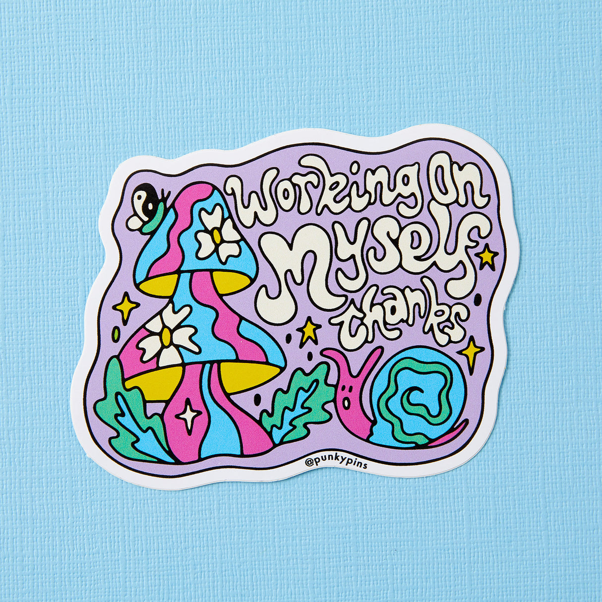 Working on Myself, Thanks Vinyl Sticker