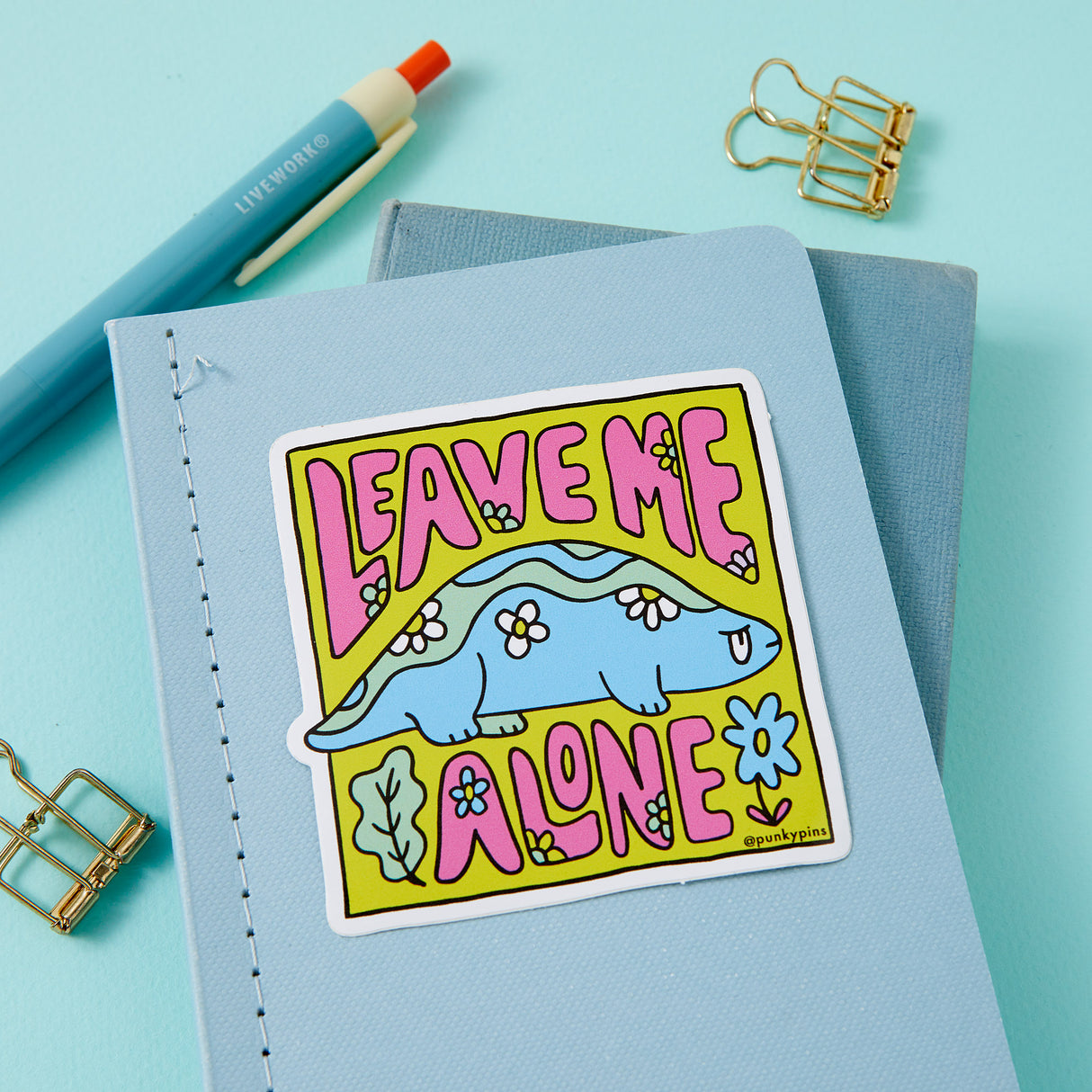 Leave Me Alone Dinosaur Vinyl Sticker