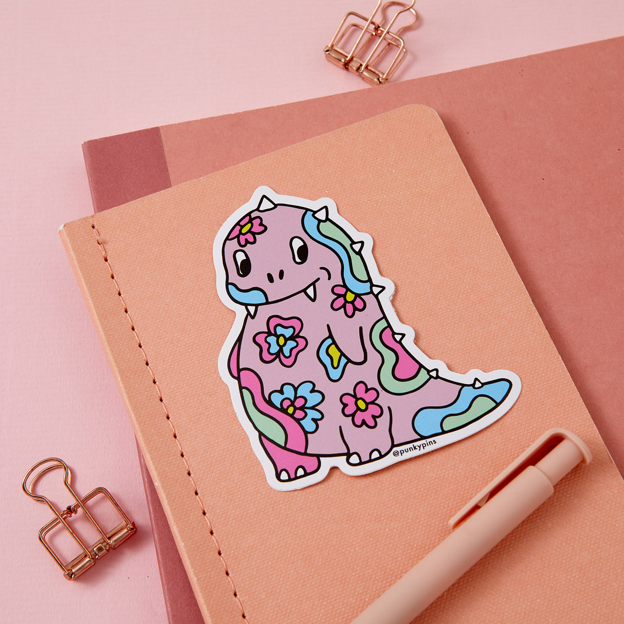 Psychedelic Print Dinosaur Vinyl Sticker