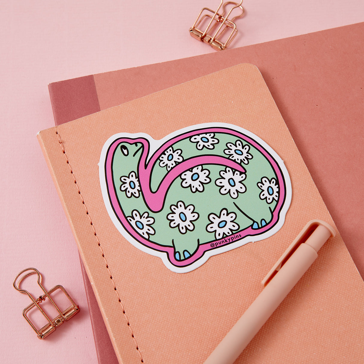 Daisy Print Dinosaur Vinyl Sticker