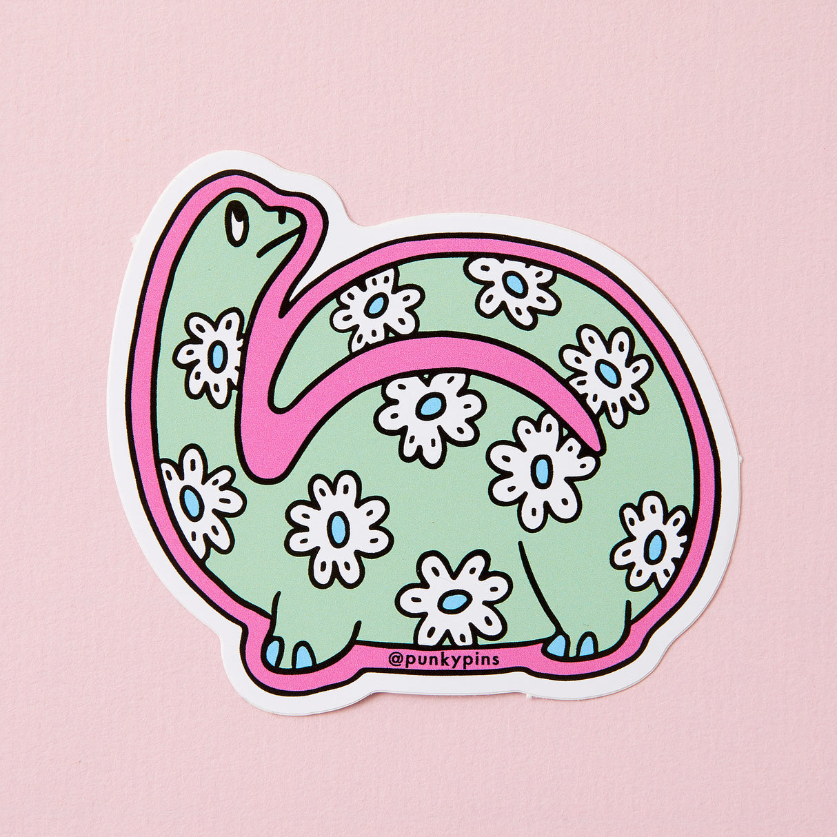 Daisy Print Dinosaur Vinyl Sticker