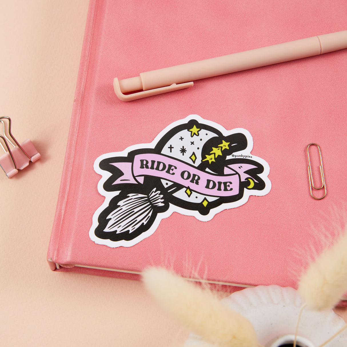 Ride or Die Broomstick Vinyl Sticker