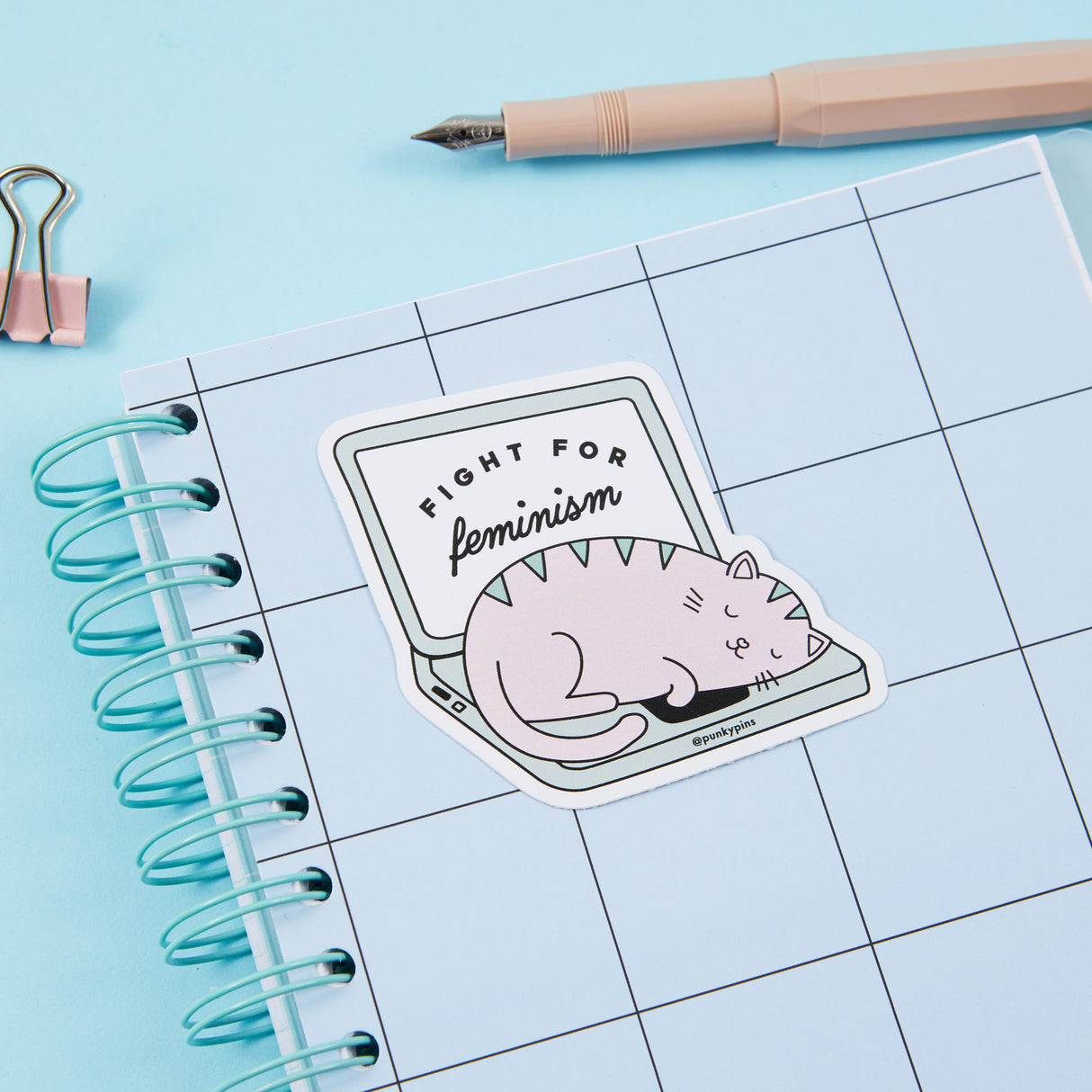 Fight For Feminism Cat Vinyl Sticker