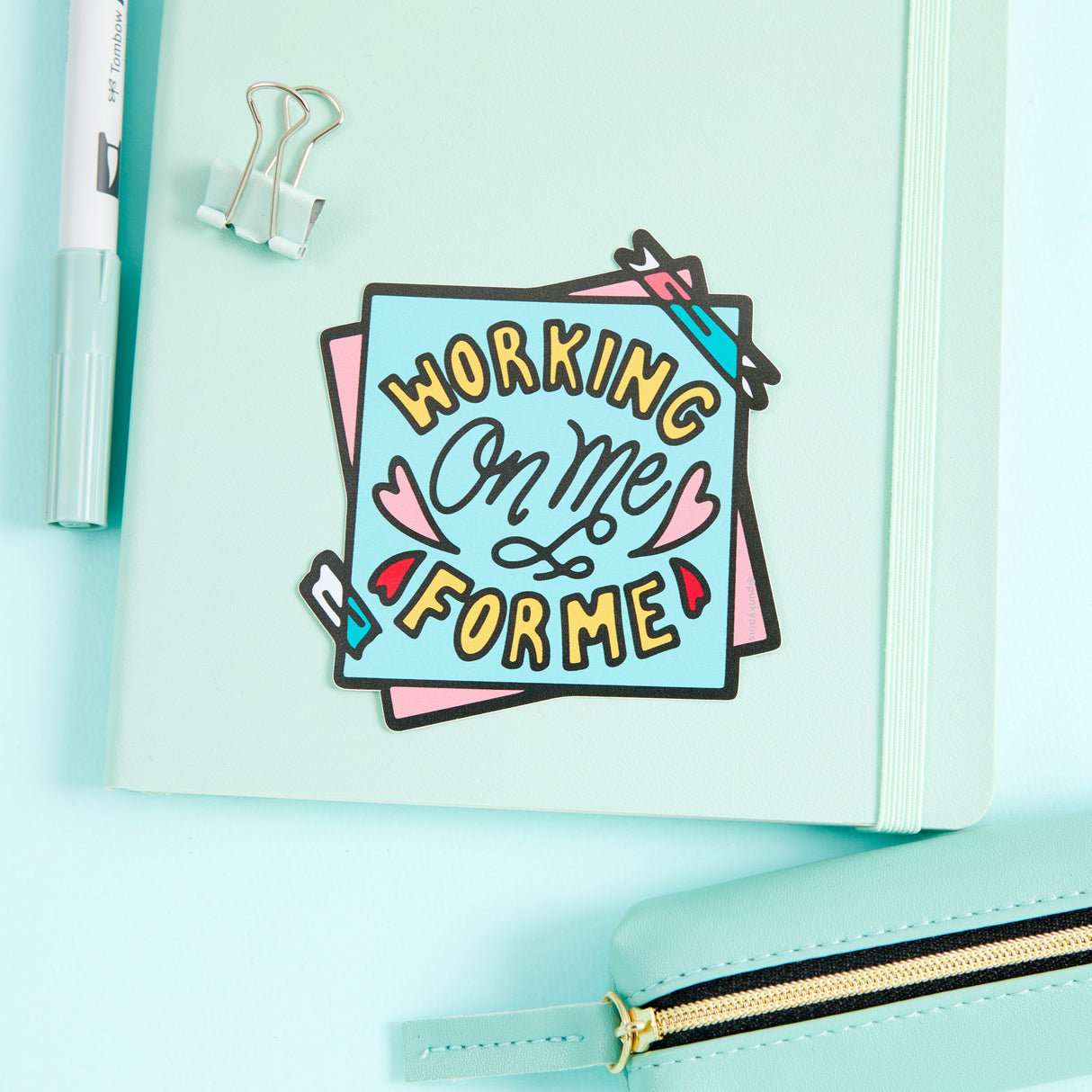 Working On Me For Me Vinyl Sticker