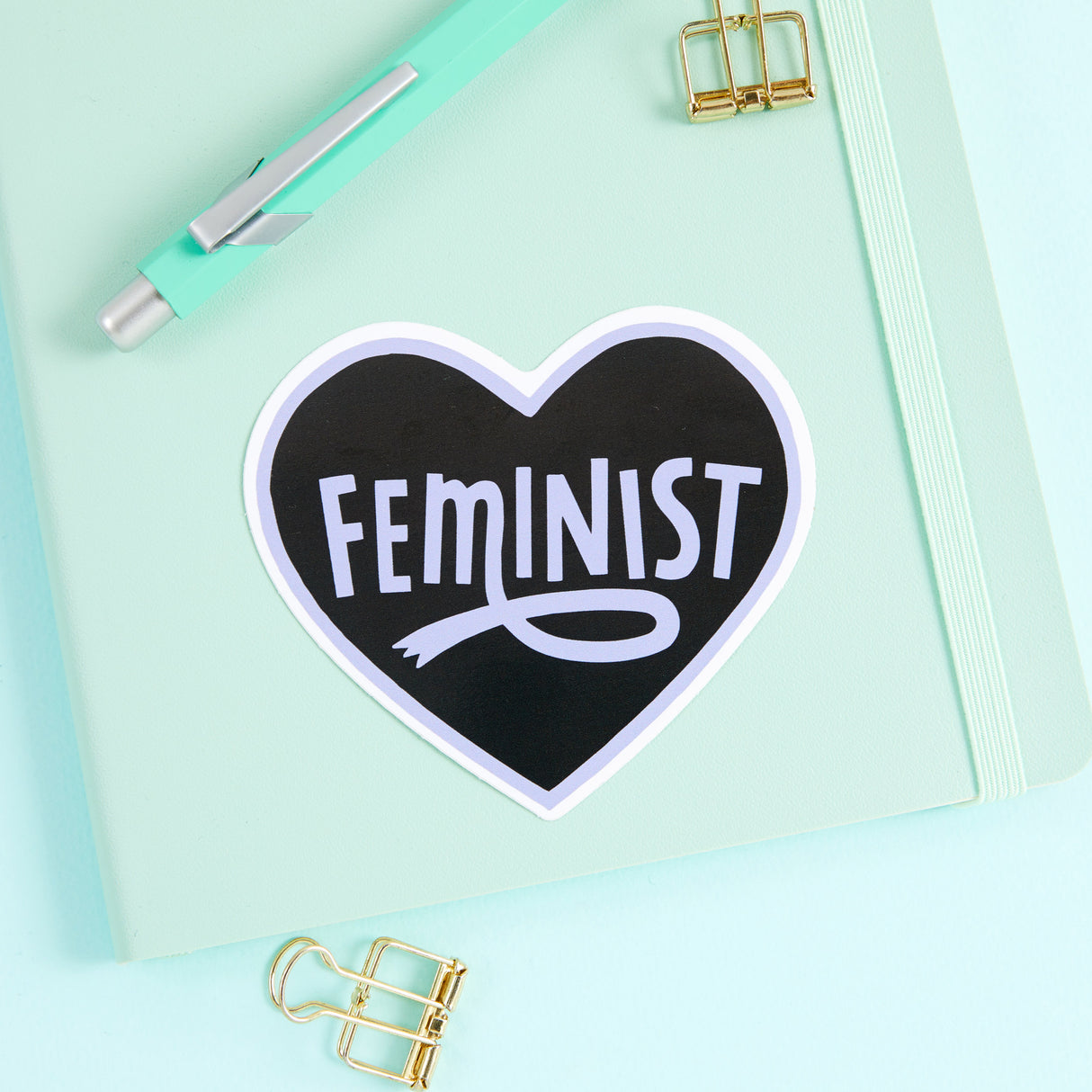 Feminist Heart Purple Vinyl Sticker