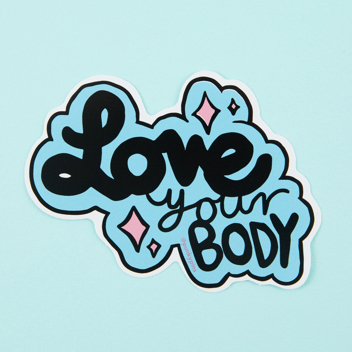 Love Your Body Blue Vinyl Sticker