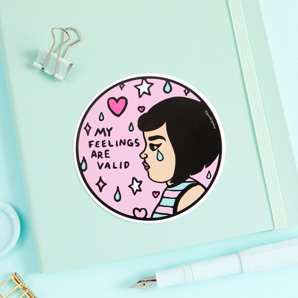 My Feelings Are Valid Round Pink Vinyl Sticker