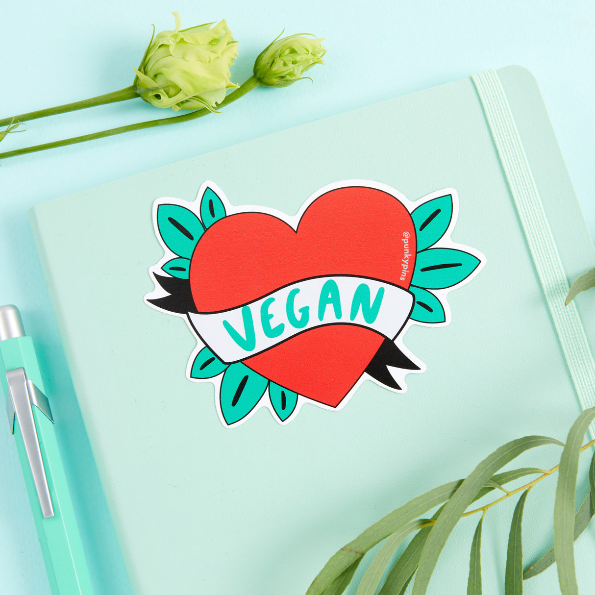Vegan Heart Vinyl Sticker