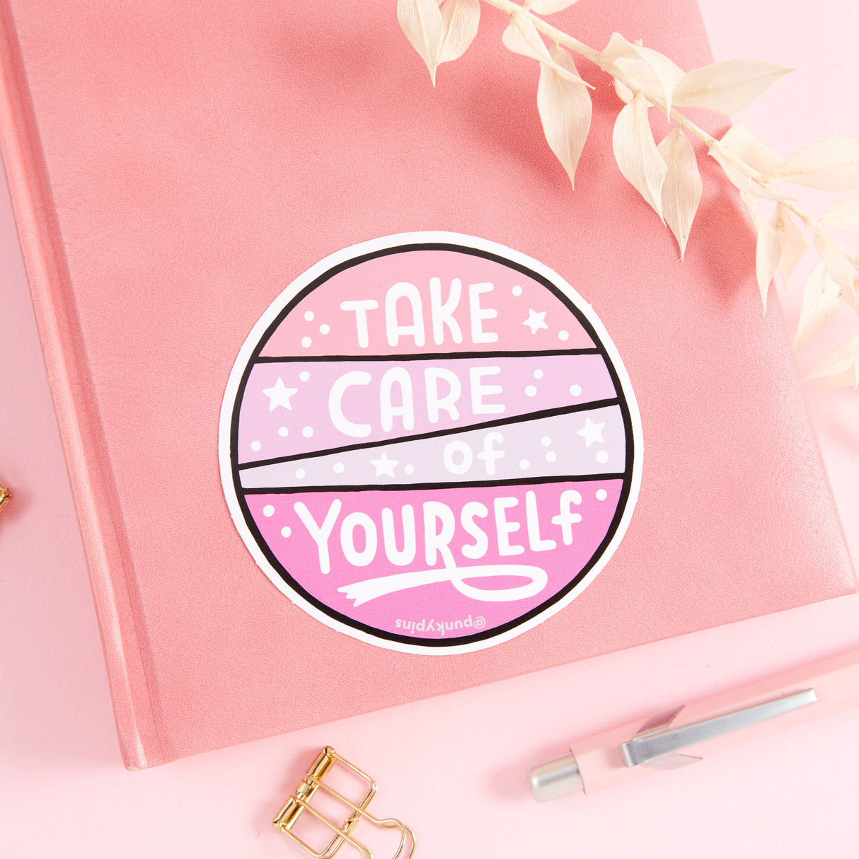 Take Care Of Yourself PINK/ WHITE/ PURPLE Vinyl Sticker