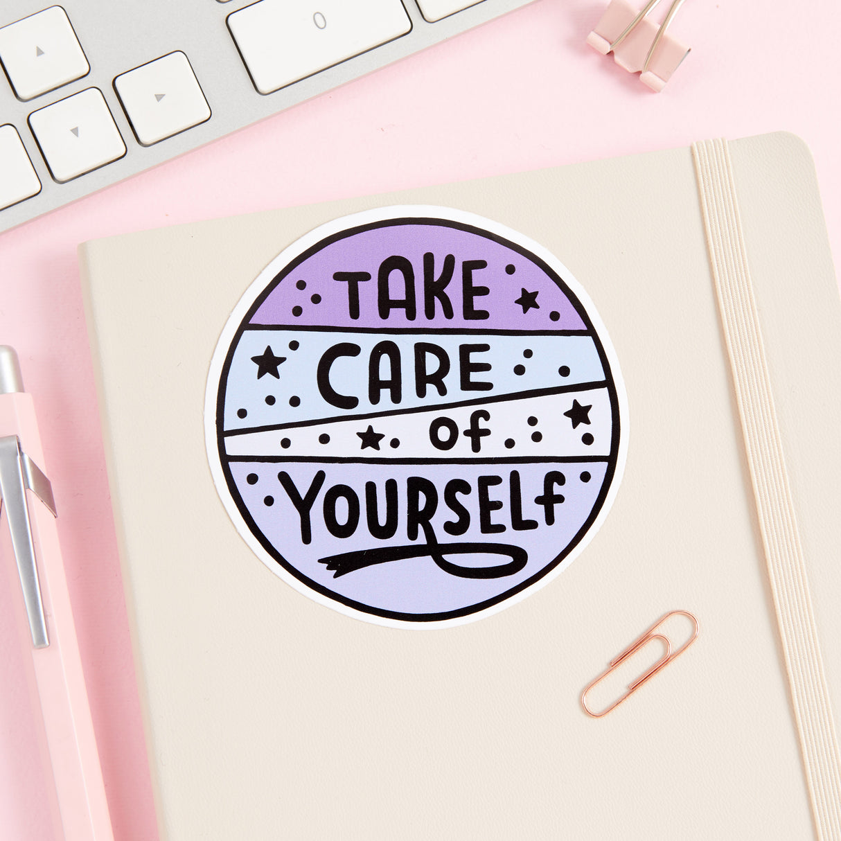 Take Care Of Yourself PINK/ WHITE/ PURPLE Vinyl Sticker