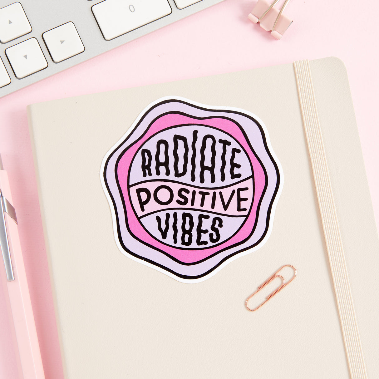 Radiate Positive Vibes - Purple Vinyl Sticker