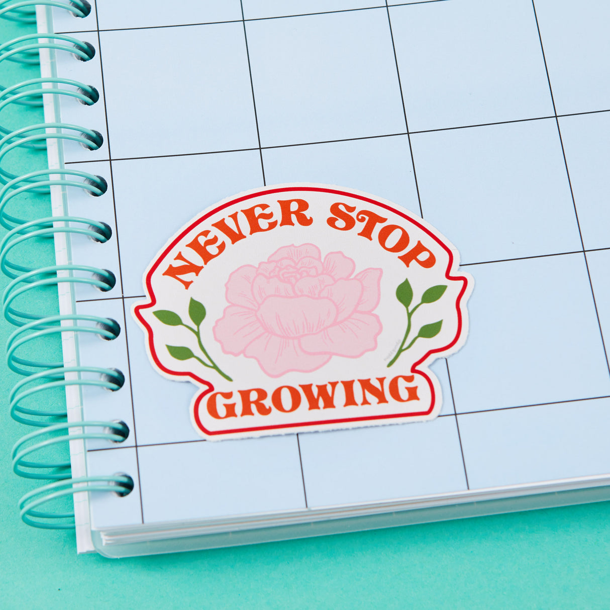 Never Stop Growing Vinyl Sticker