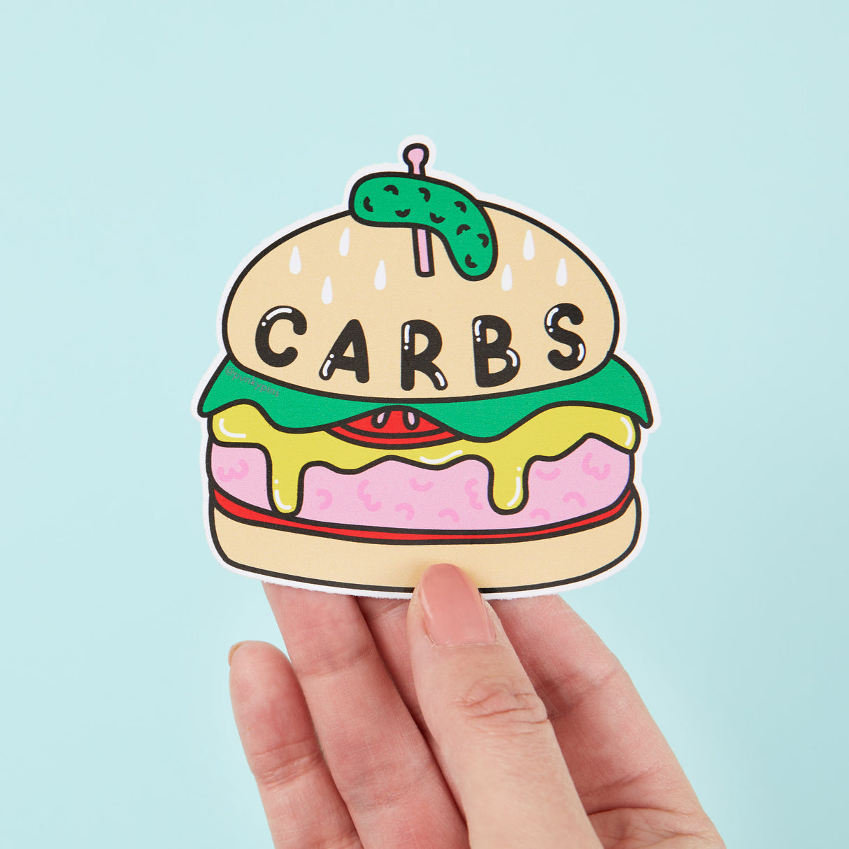 Carbs Burger Vinyl Sticker