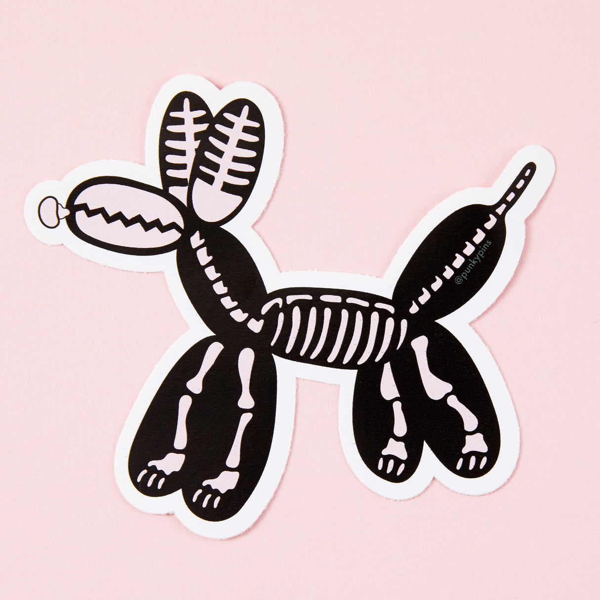 Skeleton Balloon Dog Vinyl Sticker