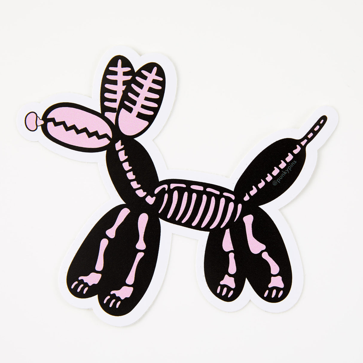 Skeleton Balloon Dog Vinyl Sticker