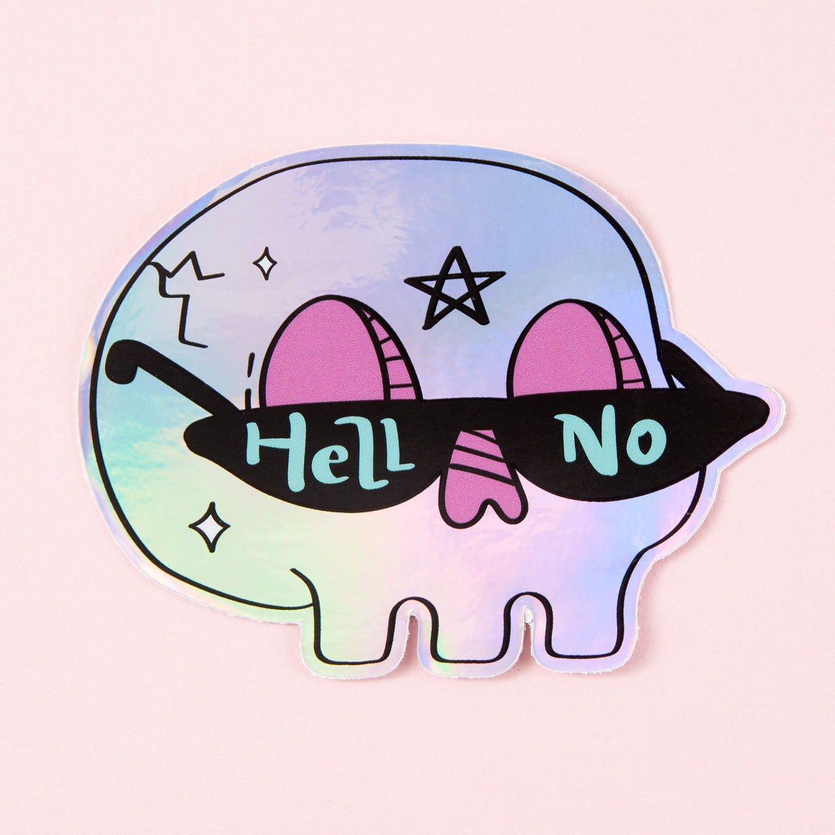 Hell No Holographic Sticker