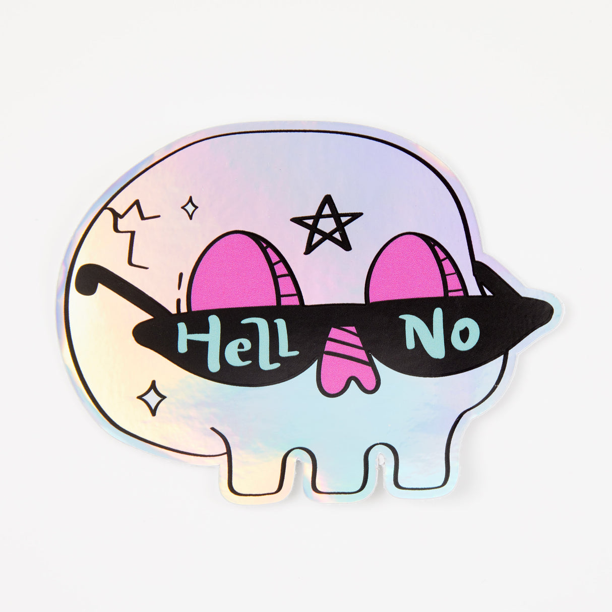 Hell No Holographic Sticker