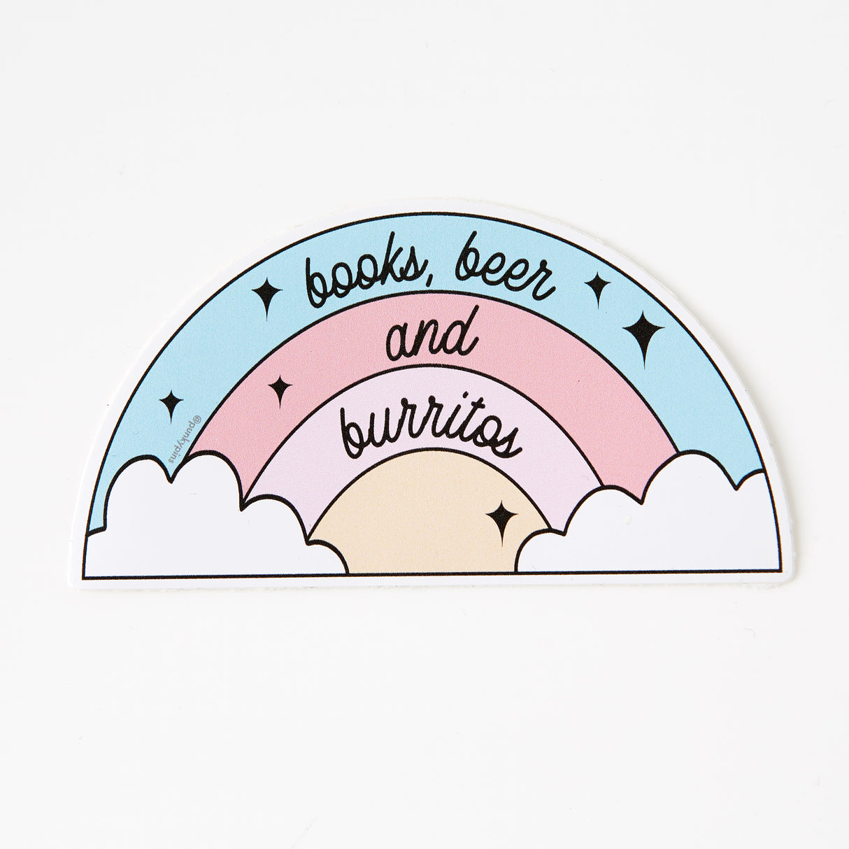 Books, Beer and Burritos Vinyl Laptop Sticker