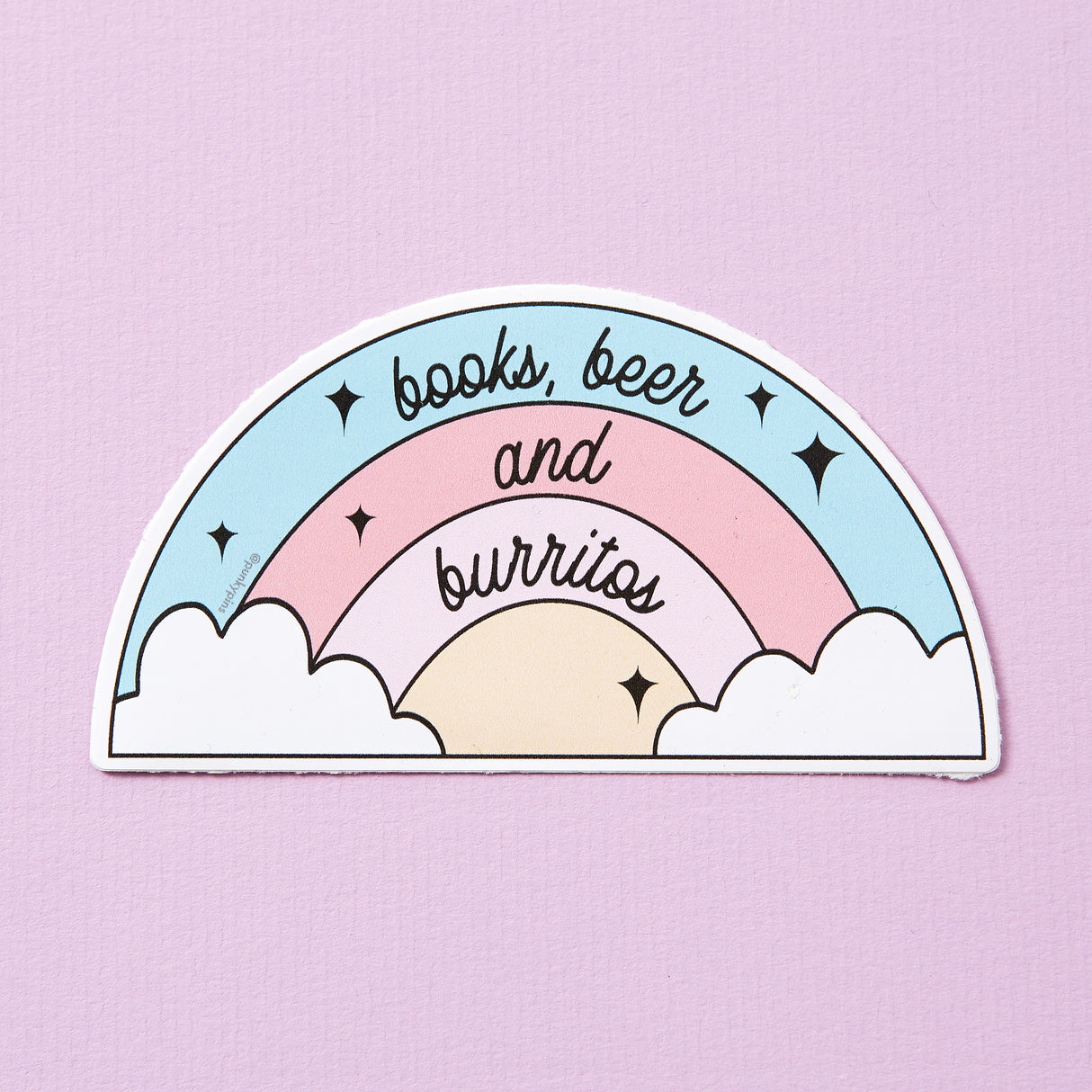 Books, Beer and Burritos Vinyl Laptop Sticker