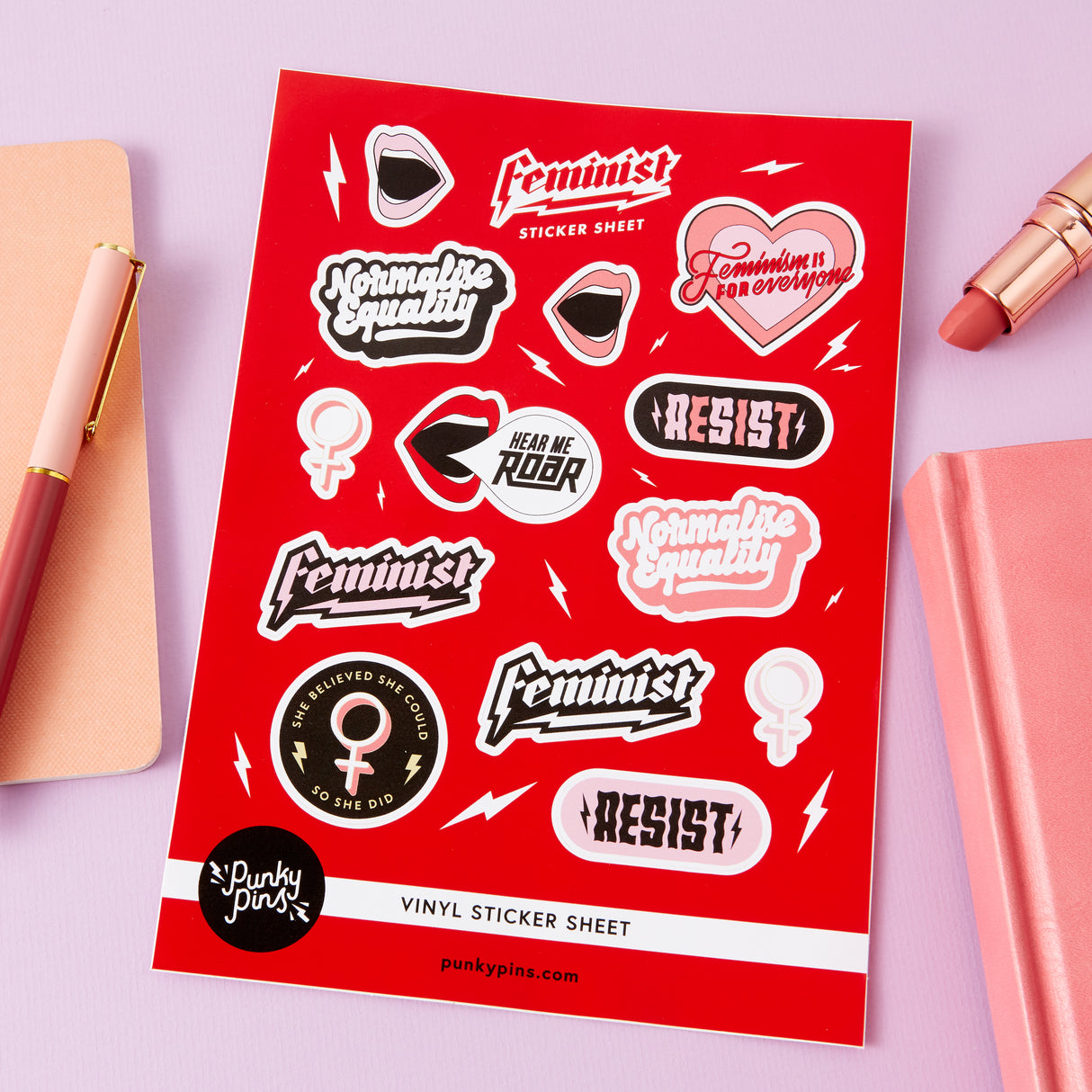 Feminist Vinyl Sticker Sheet A5