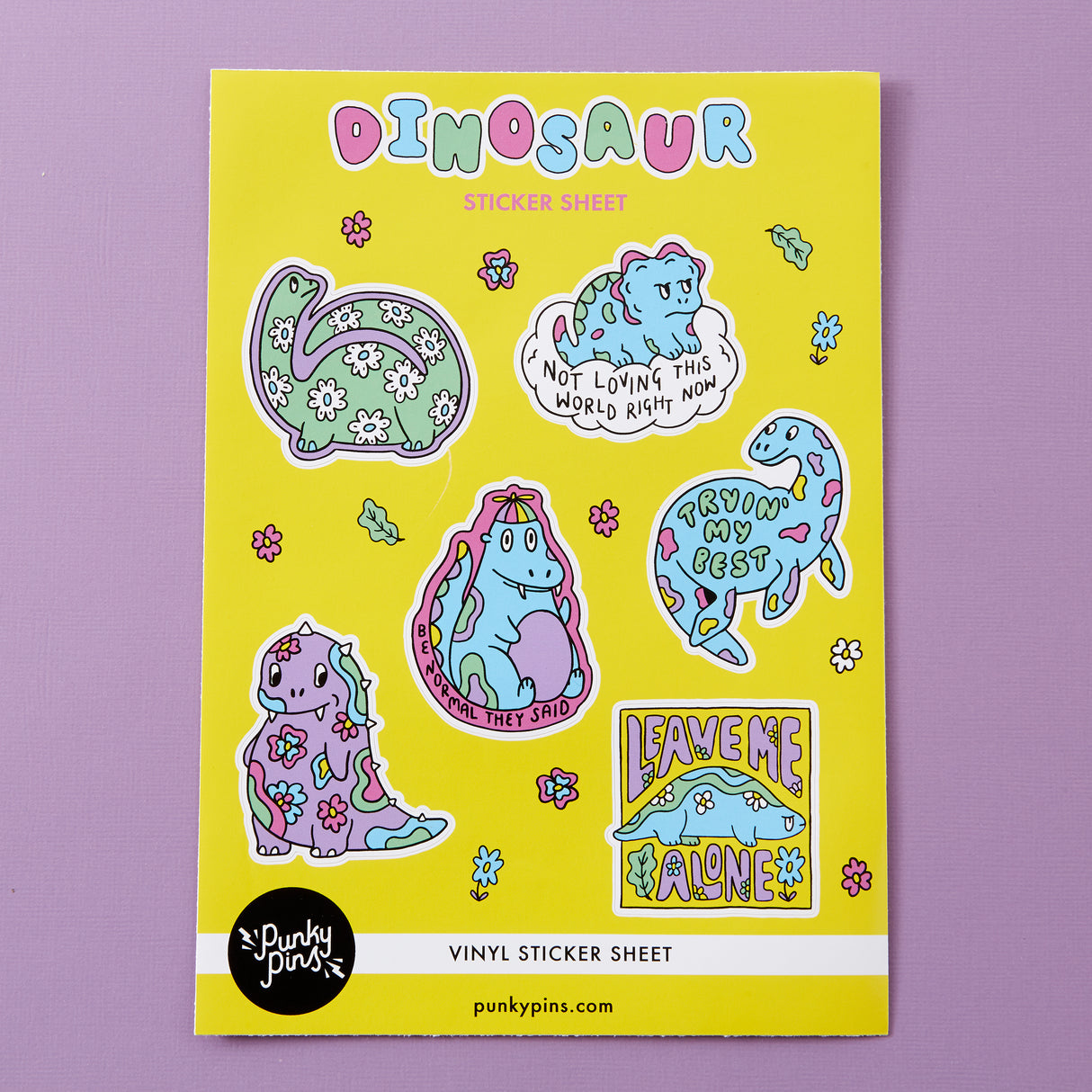 Relatable Dinosaurs Vinyl A5 Sticker Sheet