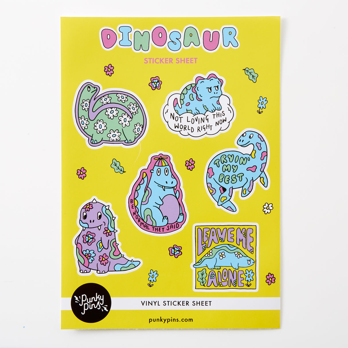 Relatable Dinosaurs Vinyl A5 Sticker Sheet