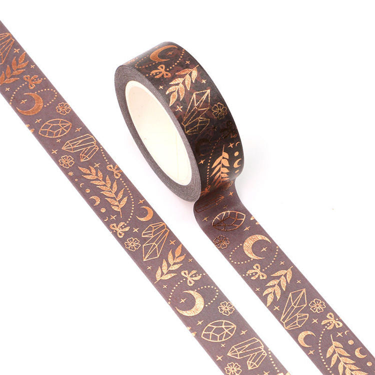 Brown Foil Crystal Washi Tape