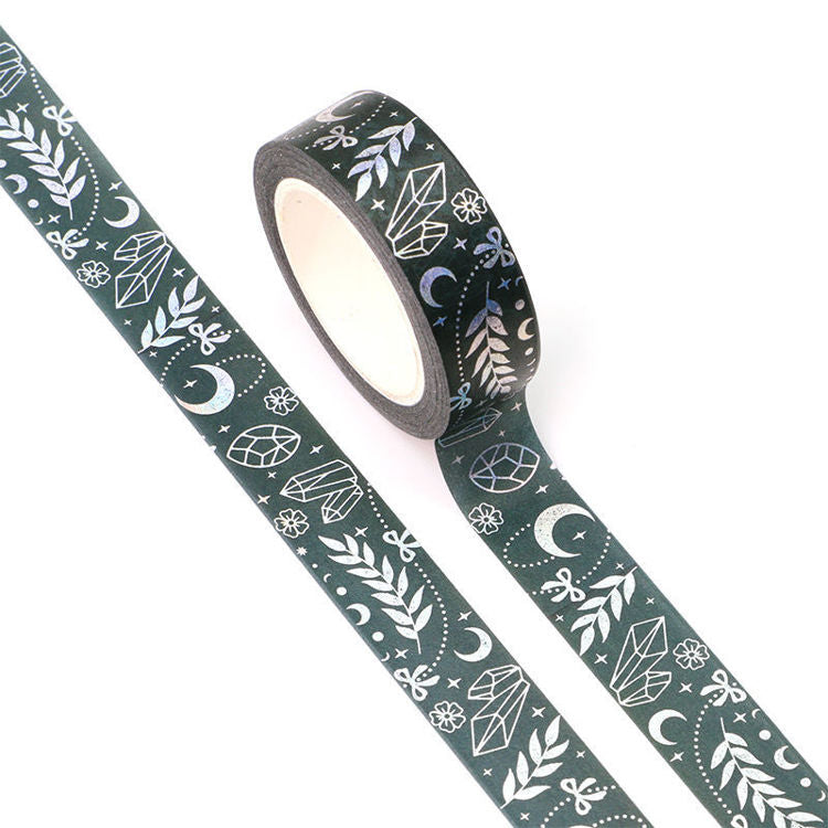 Green Foil Crystal Washi Tape