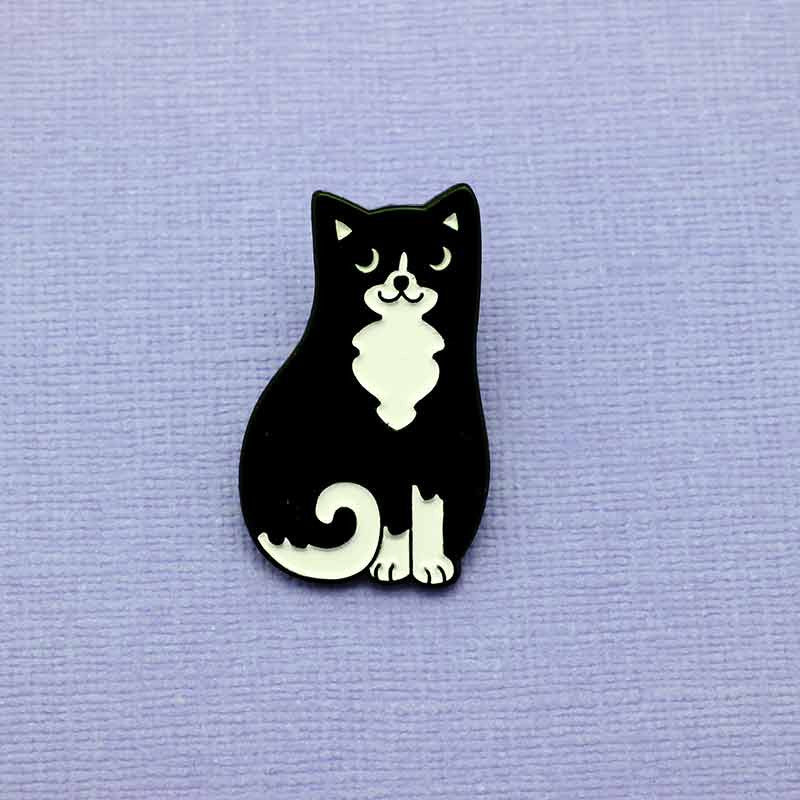 Black & White Cat Enamel Pin