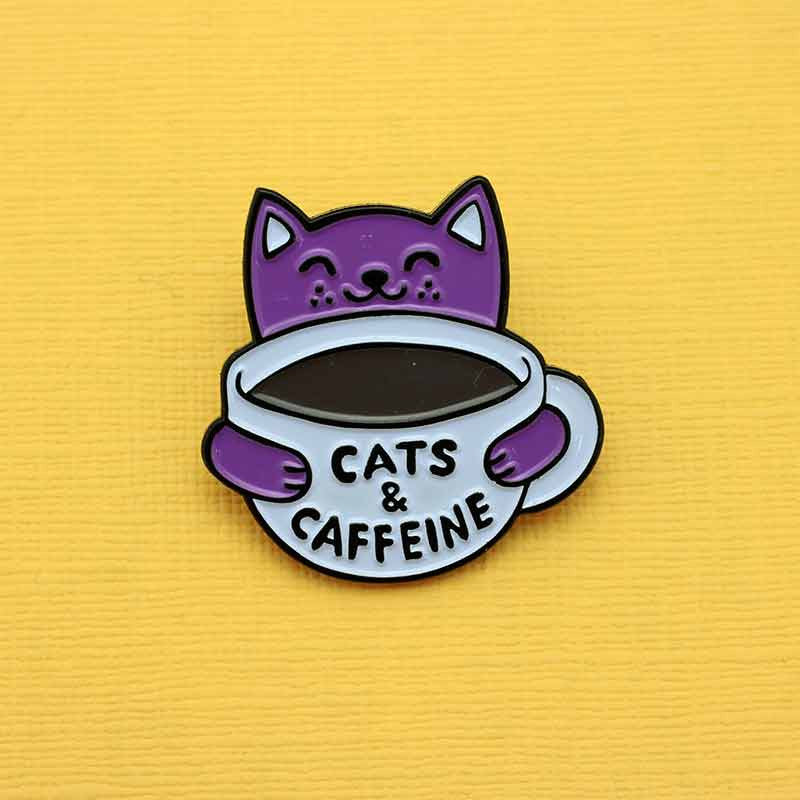 Cats & Caffeine Enamel Pin